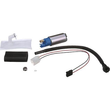 Electric Fuel Pump & Strainer Set: 12V, 2 Female Blade Terminals, Ext. Strainer