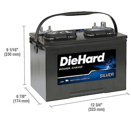 Battery : 27M Group Size, 600 CCA, 750 CA, 160 Minute Reserve Capacity, Deep Cycle