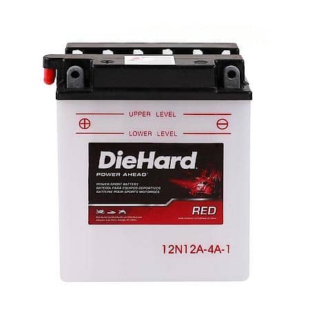 Power Sport Battery 12V Battery: 12N12A-4A-1 Group Size, 120 CCA, 135 CA