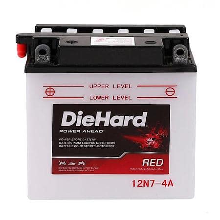 Power Sport Battery 12V Battery: 12N7-4A Group Size, 70 CCA, 80 CA