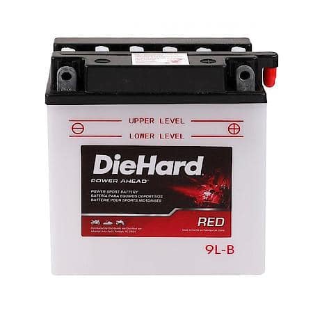 Power Sport Battery 12V Battery: B9L-B Group Size, 115 CCA, 130 CA