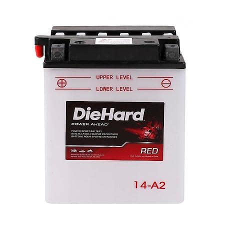 Power Sport Battery 12V Battery: B14-A2 Group Size, 180 CCA, 200 CA