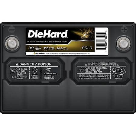 Battery : 24 Group Size, 700 CCA, 875 CA, 130 Minute Reserve Capacity, Maximum Starting Power