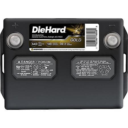 Battery: 35 Group Size, 640 CCA, 800 CA, 100 Minute Reserve Capacity