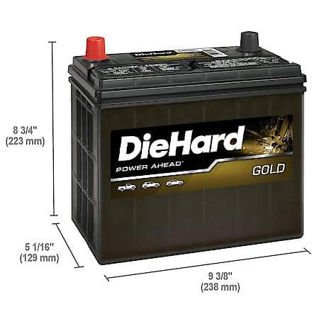 Battery : 51R Group Size, 500 CCA, 625 CA, 85 Minute Reserve Capacity, Maximum Starting Power