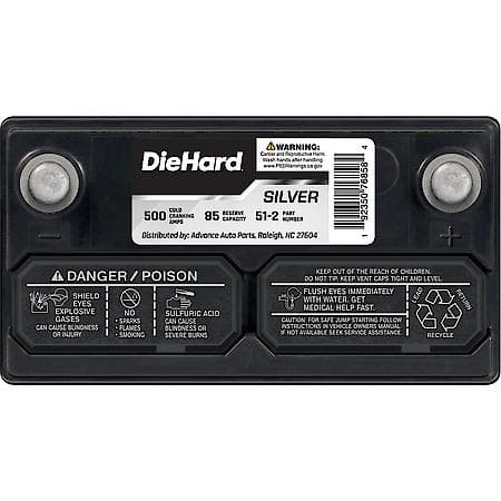 Battery : 51 Group Size, 500 CCA, 625 CA, 85 Minute Reserve Capacity