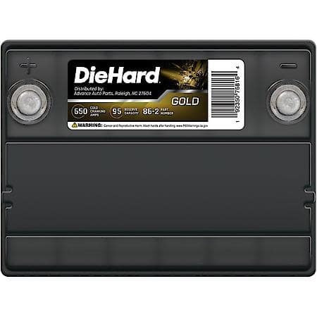 Battery: 86 Group Size, 650 CCA, 810 CA, 100 Minute Reserve Capacity