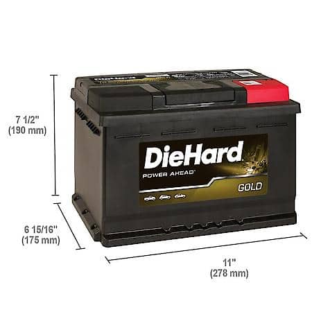 Battery : H6 Group Size, 750 CCA, 935 CA, 115 Minute Reserve Capacity