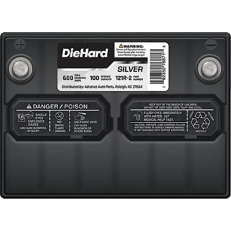 Battery: 121R Group Size, 600 CCA, 750 CA, 100 Minute Reserve Capacity