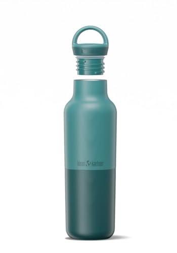 Klean Kanteen Rise Classic Insulated Water Bottle - Keep Drinks Cold for 65 Hours - Stainless Steel - Insulated Water Bottle - Leak & Sweat-Proof - Arch Loop Cap - 20 oz - Brittany Blue