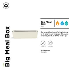 Klean Kanteen Rise Food Box - Big Meal - Reusable, Durable Food Container for Lunch & Meal Prep - 18/8 Stainless Steel - Microwave, Oven & Dishwasher Safe - Tofu, 55 oz