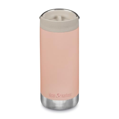 Klean Kanteen TKWide Insulated Coffee Tumbler with Café Cap - Stainless Steel Coffee Tumbler - Peach Parfait
