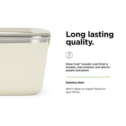 Klean Kanteen Rise Food Box - Big Meal - Reusable, Durable Food Container for Lunch & Meal Prep - 18/8 Stainless Steel - Microwave, Oven & Dishwasher Safe - Tofu, 55 oz