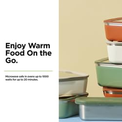 Klean Kanteen Rise Food Box - Big Meal - Reusable, Durable Food Container for Lunch & Meal Prep - 18/8 Stainless Steel - Microwave, Oven & Dishwasher Safe - Tofu, 55 oz