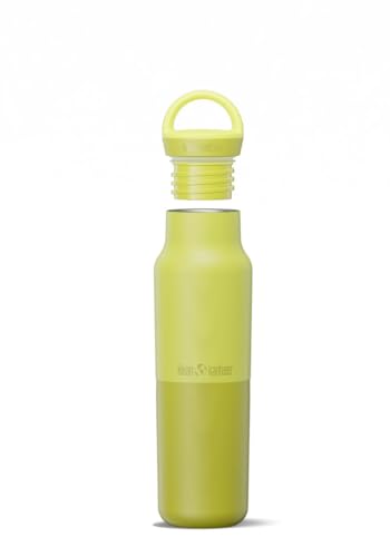 Klean Kanteen Rise Classic Insulated Water Bottle - Keeps Drinks Cold for 42 Hours - Stainless Steel - Insulated Water Bottle - Leak & Sweat-Proof - Arch Loop Cap - 12 oz - Acacia