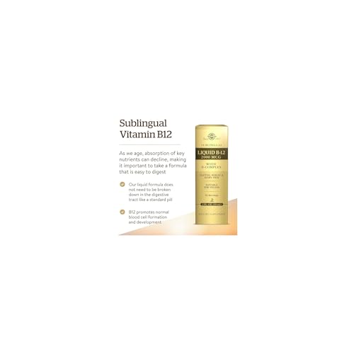 Solgar Sublingual Liquid B-12 2000 mcg with B-Complex, Supports Production of Energy - Nervous System - Promotes Heart Health - Vegan, Gluten Free, Kosher, 2 Fl Oz