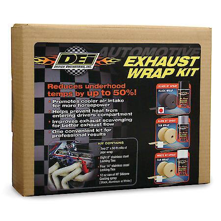 Automotive Exhaust & Header Glass Fiber Wrap Kit, Black, HT