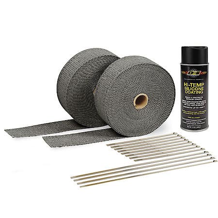 Automotive Exhaust & Header Glass Fiber Wrap Kit, Black, HT
