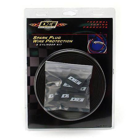 Protect-A-Wire 8 Cylinder Kit, Black, Glass Fiber Sleeve and Shrink Tubes 1200 Deg.