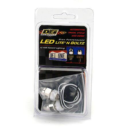 Lite Feetn Boltz LED License Plate Lighting Kit, Acorn, Polished, 2-Pack