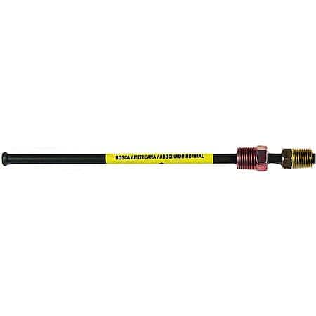 PVF Steel Brake Line Adapter, 3/16 x 8 (3/8-24 Inverted)(7/16-24 Inverted)