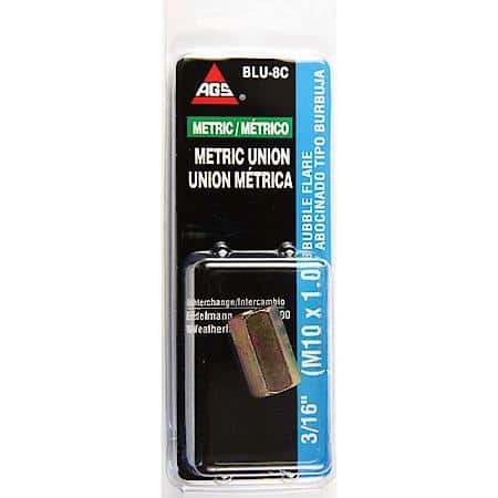 Steel Brake Line Union, 3/16 (M10x1.0 Bubble), 1/card