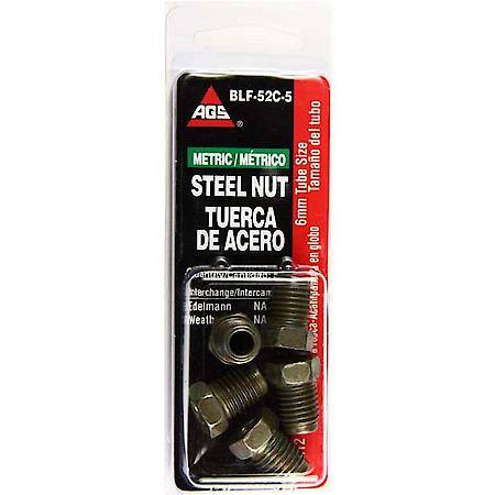 Steel Tube Nut, 6Mm (M12X1.5 Bubble), 5/Card