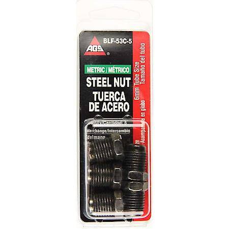 Steel Tube Nut, 6Mm (M14X1.5 Bubble), 5/Card