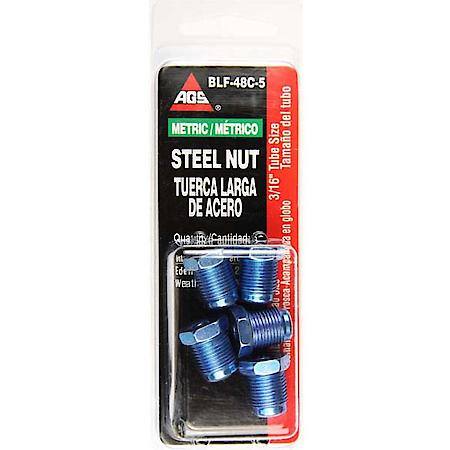 Steel Tube Nut, 3/16 (M12X1.0 Bubble), 5/Card