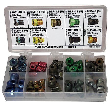 Tube Nut Fitting Assortment, 9 SKU, BLFA-1