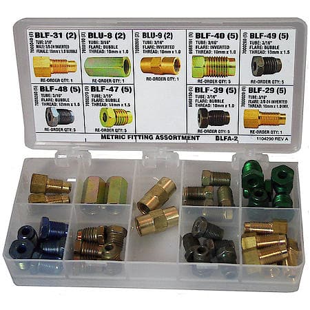 Metric Tube Nut, Union, Adapter Fitting Assortment, 9 SKU, BLFA-2