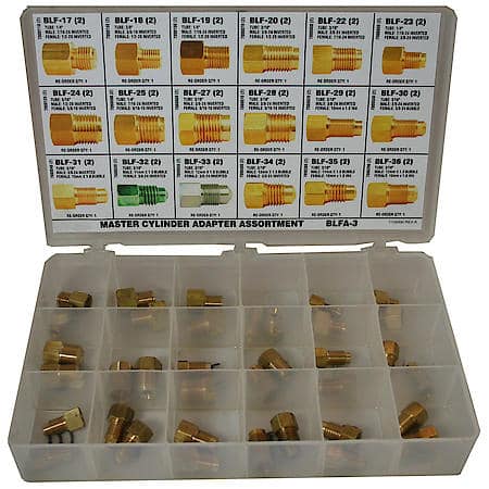 Master Cylinder Adapter Fitting Assortment, 18 SKU, BLFA-3