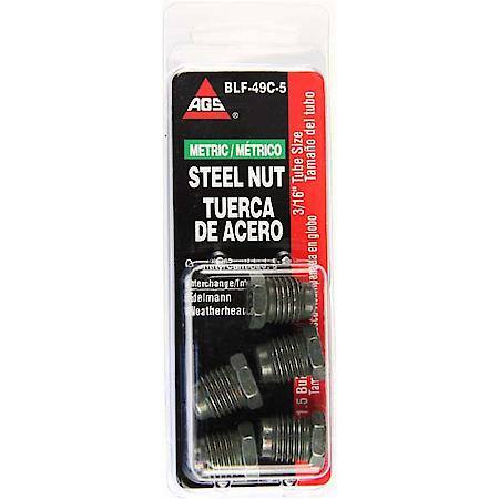 Steel Tube Nut, 3/16 (M13X1.5 Bubble), 5/Card