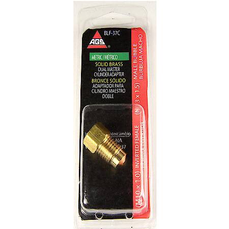 Brass Adapter, Female(M10X1.0 Inverted), Male(M13X1.5 Bubble), 1/Card