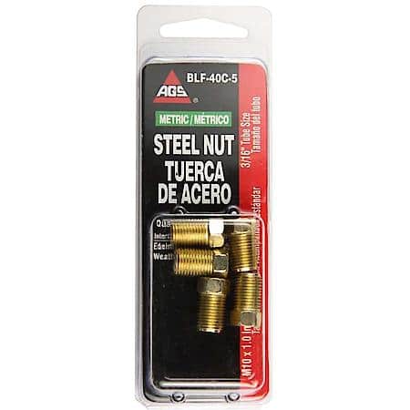 Steel Tube Nut, 3/16 (M10X1.0 Inverted), 5/Card