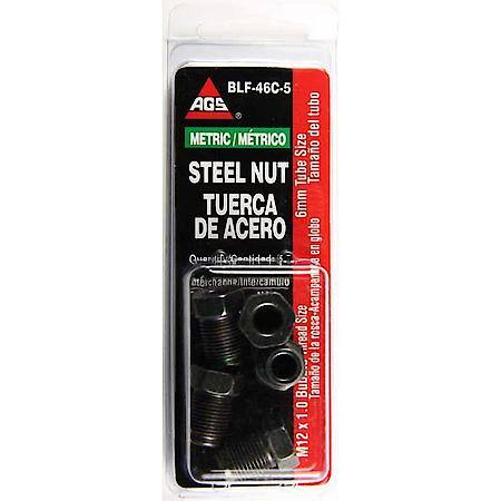Steel Tube Nut, Ol, 6Mm (M12X1.0 Bubble), 5/Card