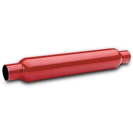 Red Hots Muffler, 2.25in Center Inlet 2.25in Center Outlet, Non-Reversible, Aggressive Sound