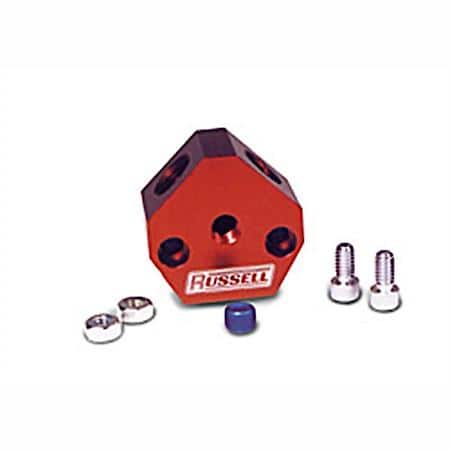 Billet Fuel Y-Block, Aluminum, 3/8" Inlet & Outlet