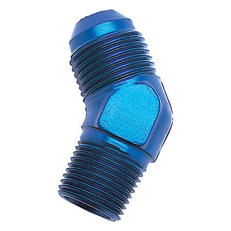 Flare to Pipe Adapter, 10 AN to 1/2" NPT, Blue, 45°