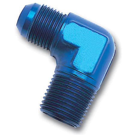 Flare to Pipe Adapter, 6 AN to 3/8" NPT, Blue, 90°