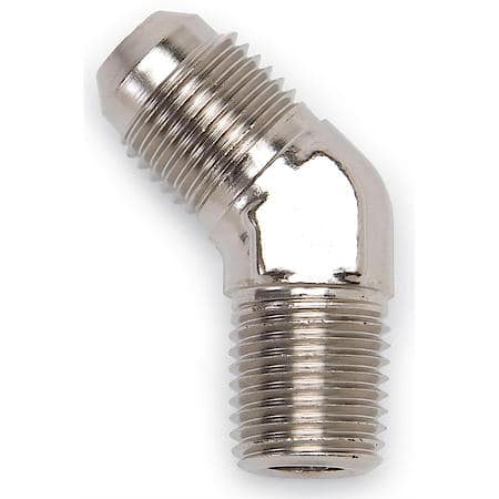 Flare to Pipe Adapter, Endura, 8 AN to 3/8" NPT, 45°