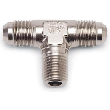 Endura Flare to Pipe Tee Adapter Fitting, 3 AN to 1/8" NPT