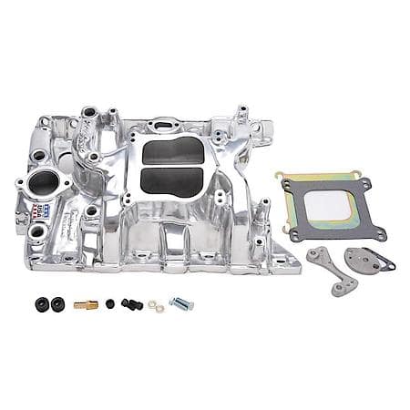 Performer Intake Manifold for 1965-79 Pontiac 326-455 Non-EGR, Polished Finish