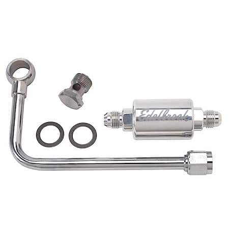 Single Feed Fuel Line Chrome With Polished Filter