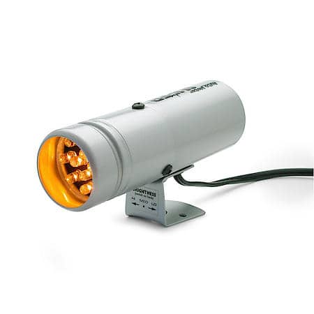 Shift Light; 12 Amber LED; Pedestal; Silver; Super-Lite