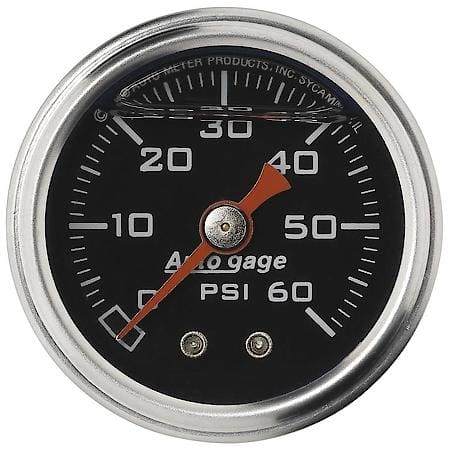 Gauge; Pressure; 1.5" Direct Mnt; 60 PSI; Liquid Filled Mechanical; Black; 1/8" NPTF