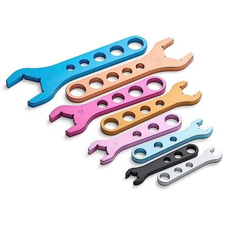 Aluminum AN Wrench Set, Sizes 3AN - 20AN, 8 piece set