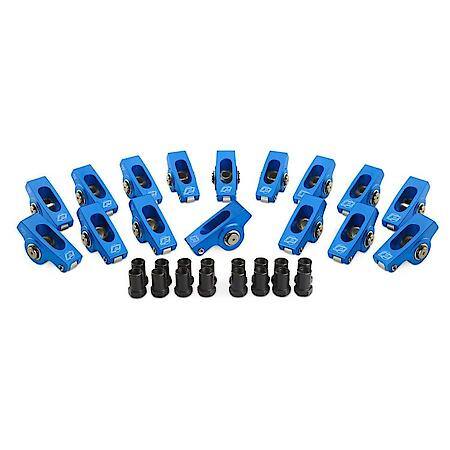 Aluminum Roller Rockers; Mixed Ratio Set, 1.5 x8; 1.6 x8; 3/8" Stud, Chevy S/B V8 Engines, set of 16