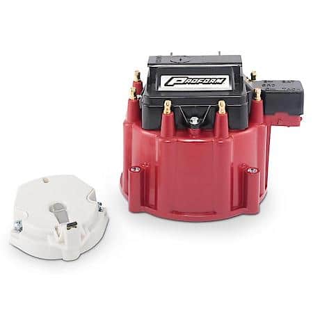 HEI Distributor Cap, Coil, and Rotor Kit; Red Cap, Fits V8 HEI Distributors