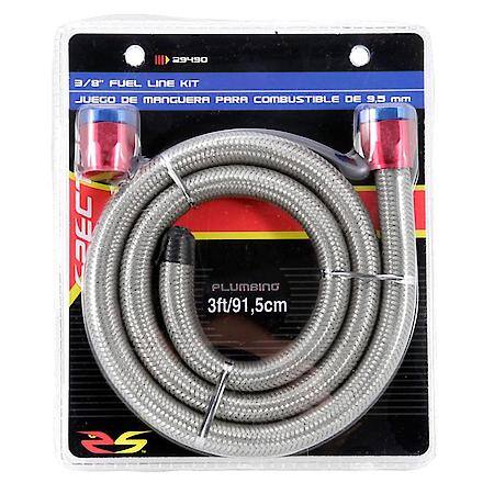 Stainless Steel flex 3/8 In Filter Line Kit 3 Ft W/Clamps